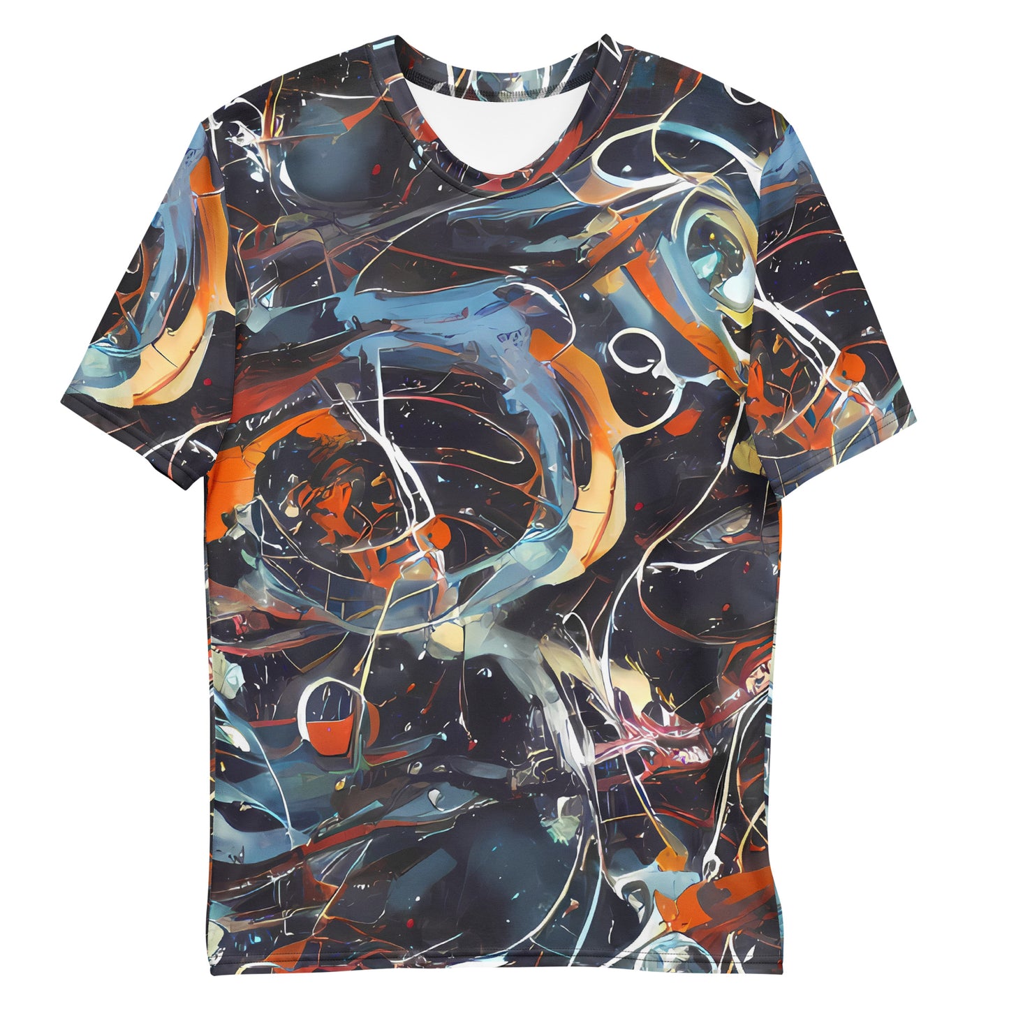 Men's Crew Neck T-Shirt - Neo-Splash Labyrinth