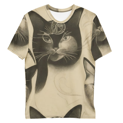 Men's Crew Neck T-Shirt - Feline Symphony