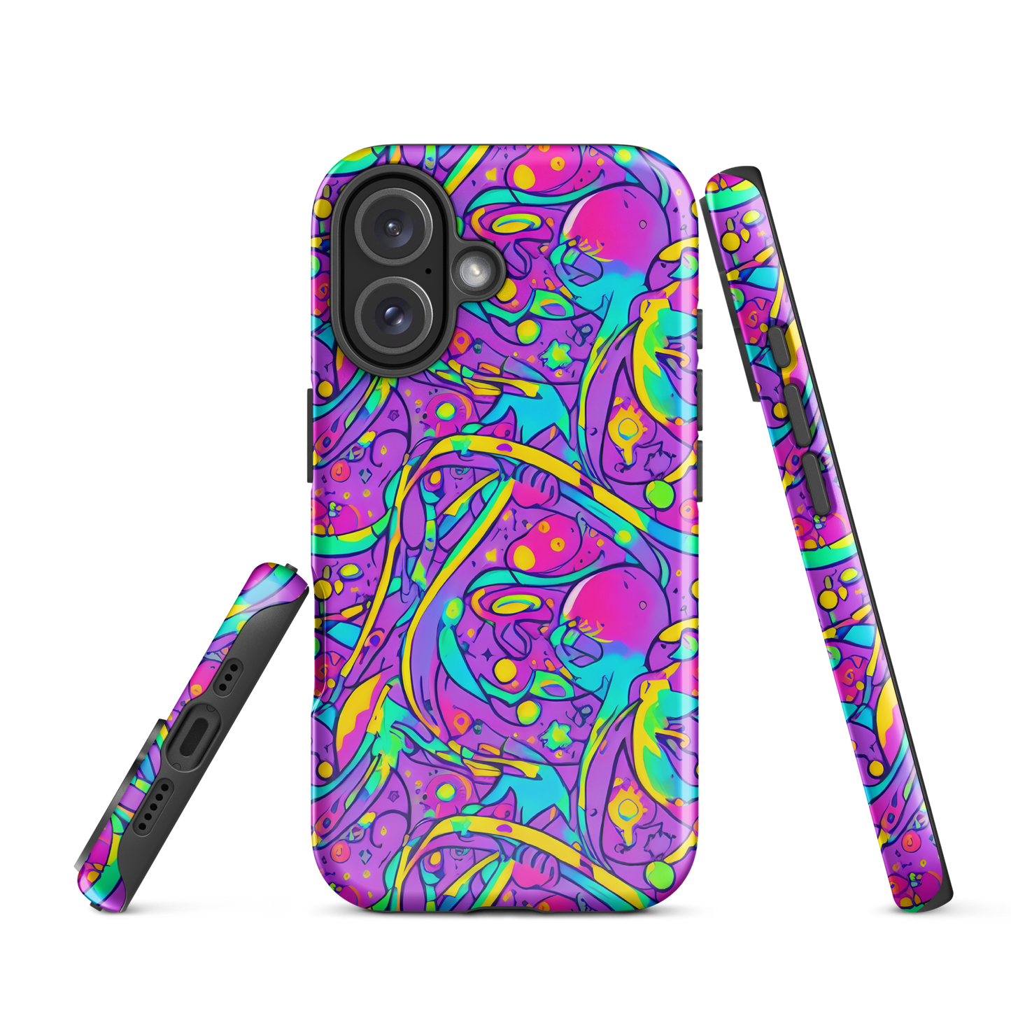 Tough Case for iPhone® - Neon Galaxy Whirl