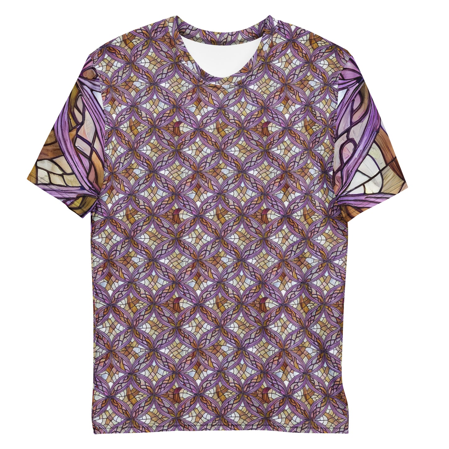 Men's Crew Neck T-Shirt - Stained Glass Whirl
