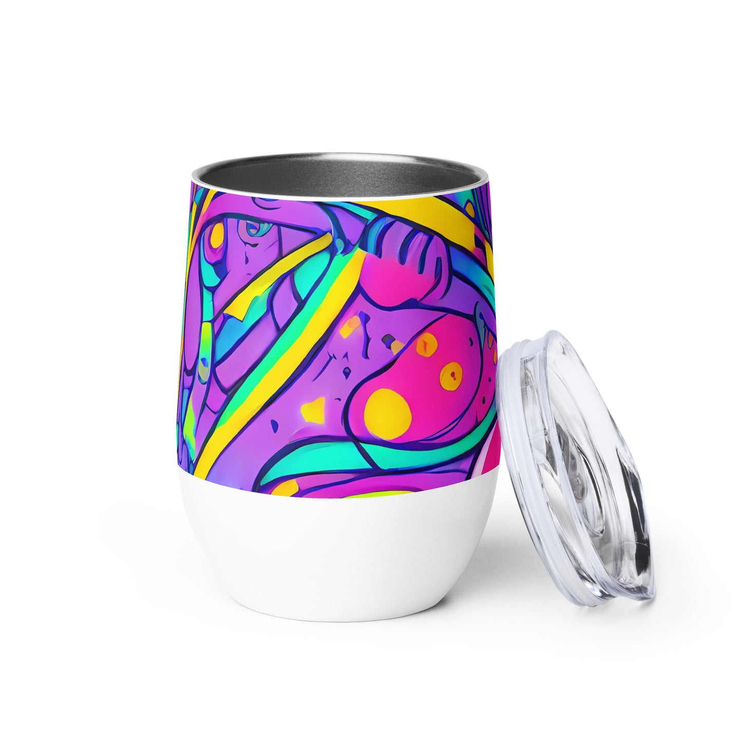 Wine Tumbler - Neon Galaxy Whirl