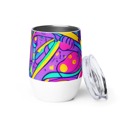 Wine Tumbler - Neon Galaxy Whirl