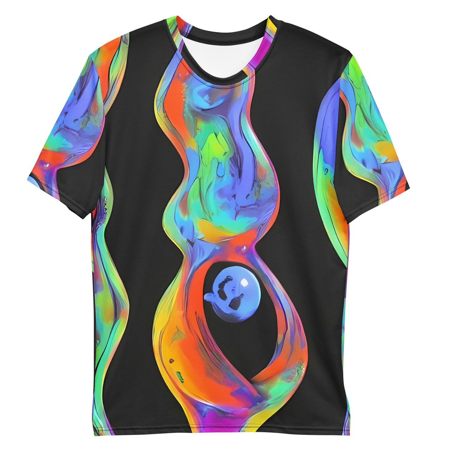 Men's Crew Neck T-Shirt - Vibrant Vortices