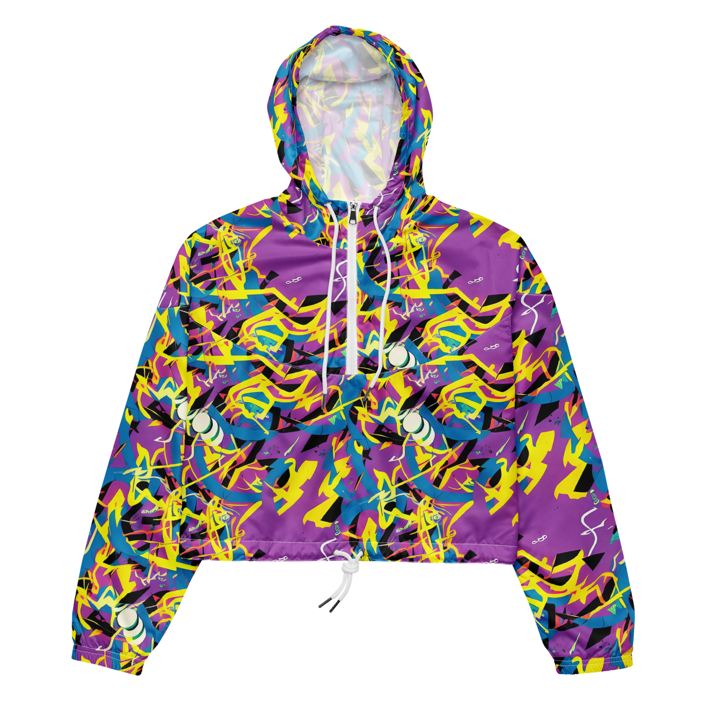 Women's Cropped Windbreaker - Galactic Sprawl