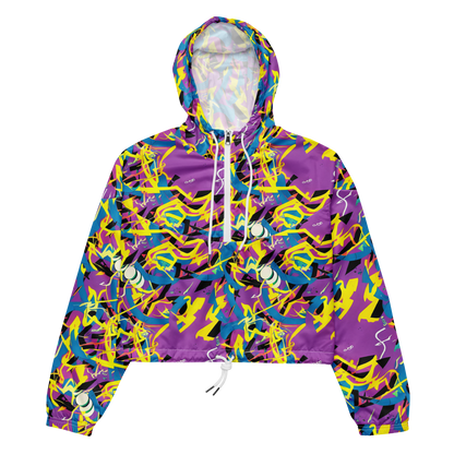 Women's Cropped Windbreaker - Galactic Sprawl