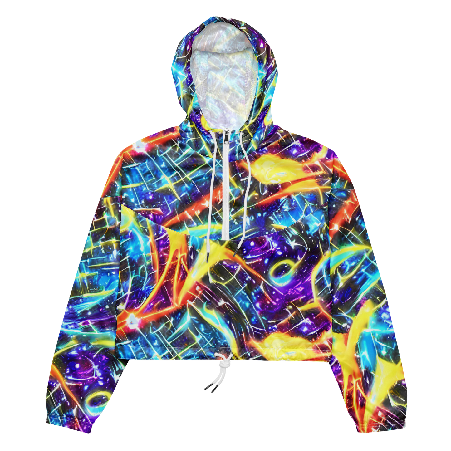 Women's Cropped Windbreaker - Mutant Nebula