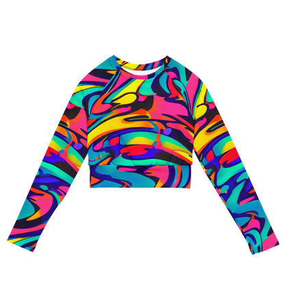 Long Sleeve Crop Top - Electric Ecstasy