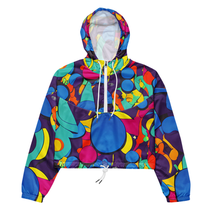 Women's Cropped Windbreaker - Psychedelic Harmony