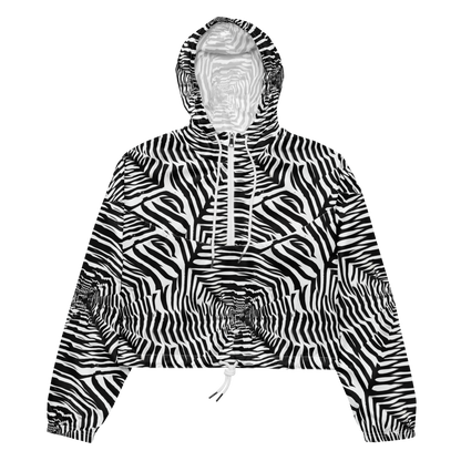 Women's Cropped Windbreaker - Shadowed Illusions