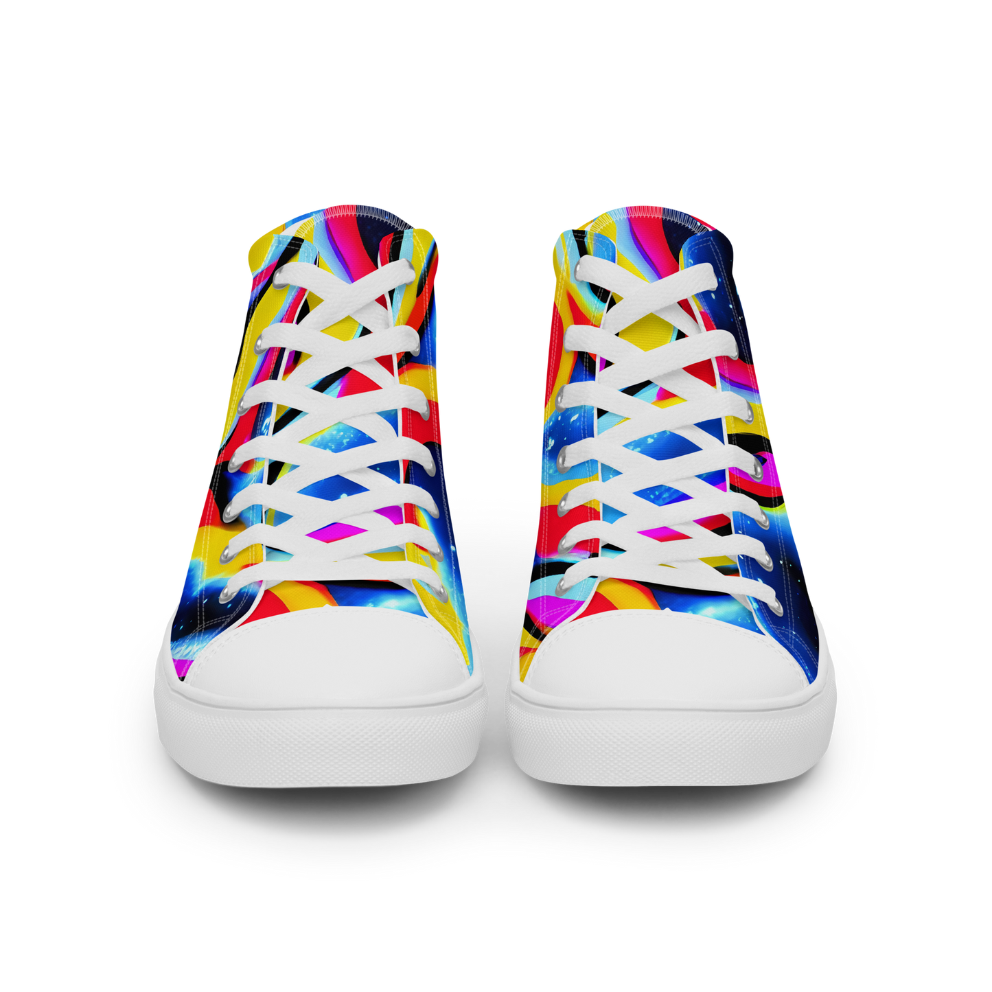 Men's High Top Canvas Shoes - Electric Dreamscape