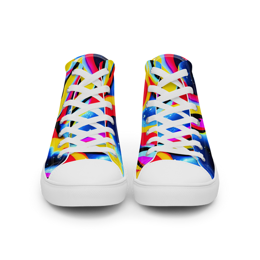 Men's High Top Canvas Shoes - Electric Dreamscape