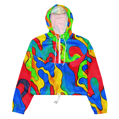 Women's Cropped Windbreaker - Splash of Joy