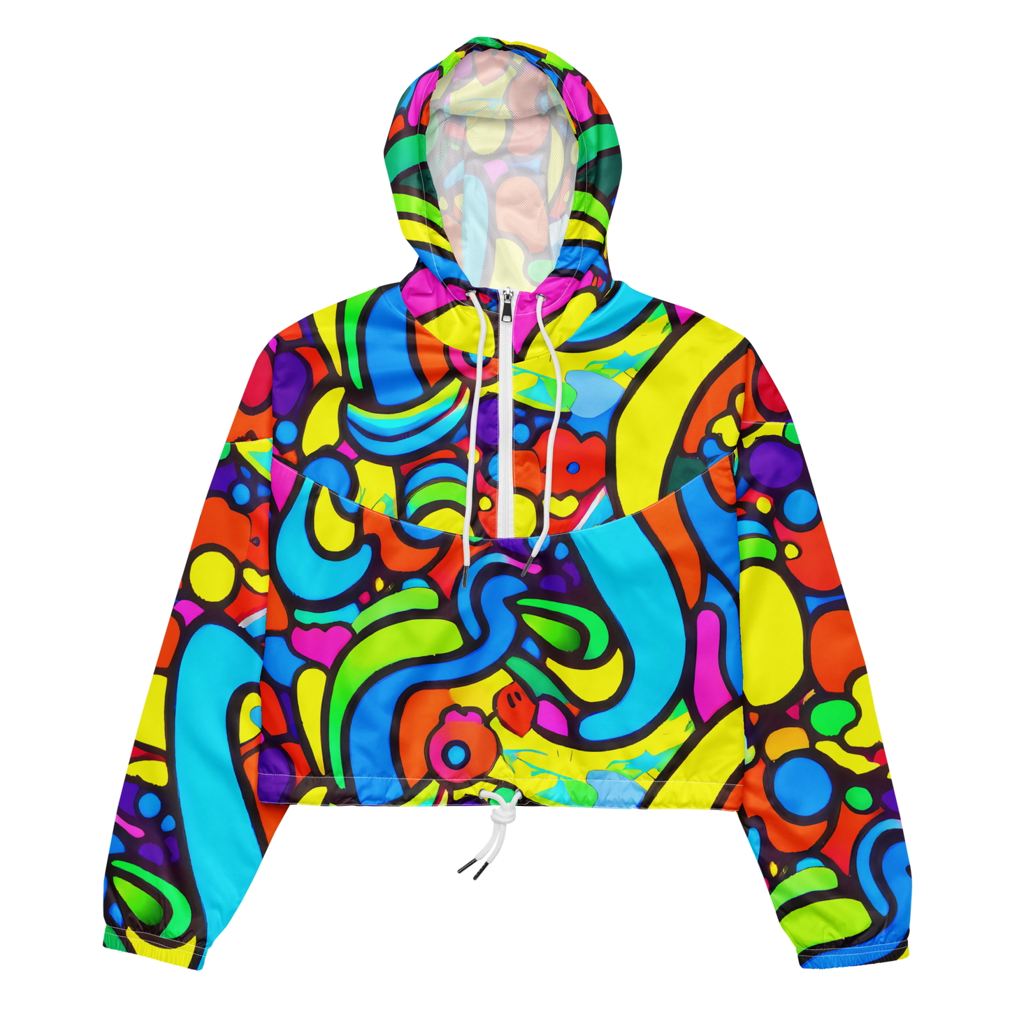 Women's Cropped Windbreaker - Chromadoodle Junction