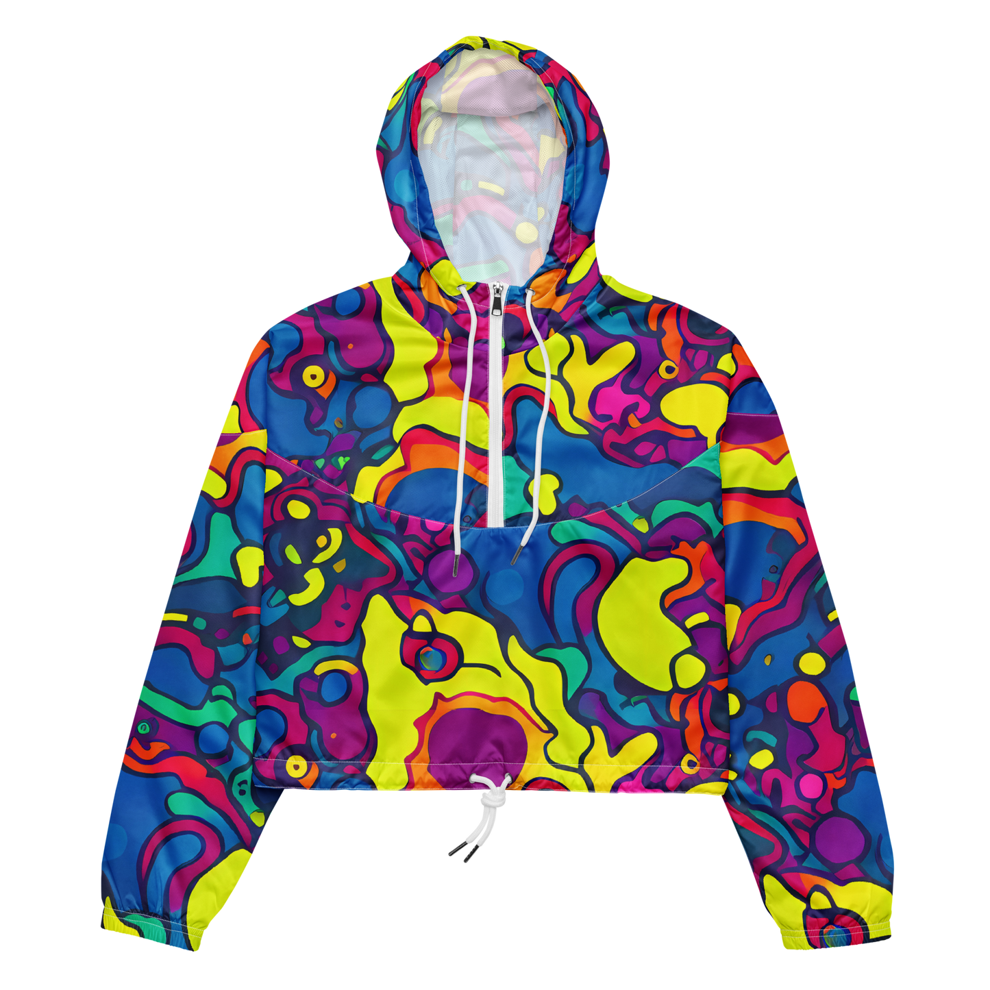 Women's Cropped Windbreaker - Colorful Chaos