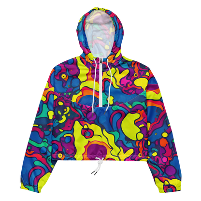 Women's Cropped Windbreaker - Colorful Chaos