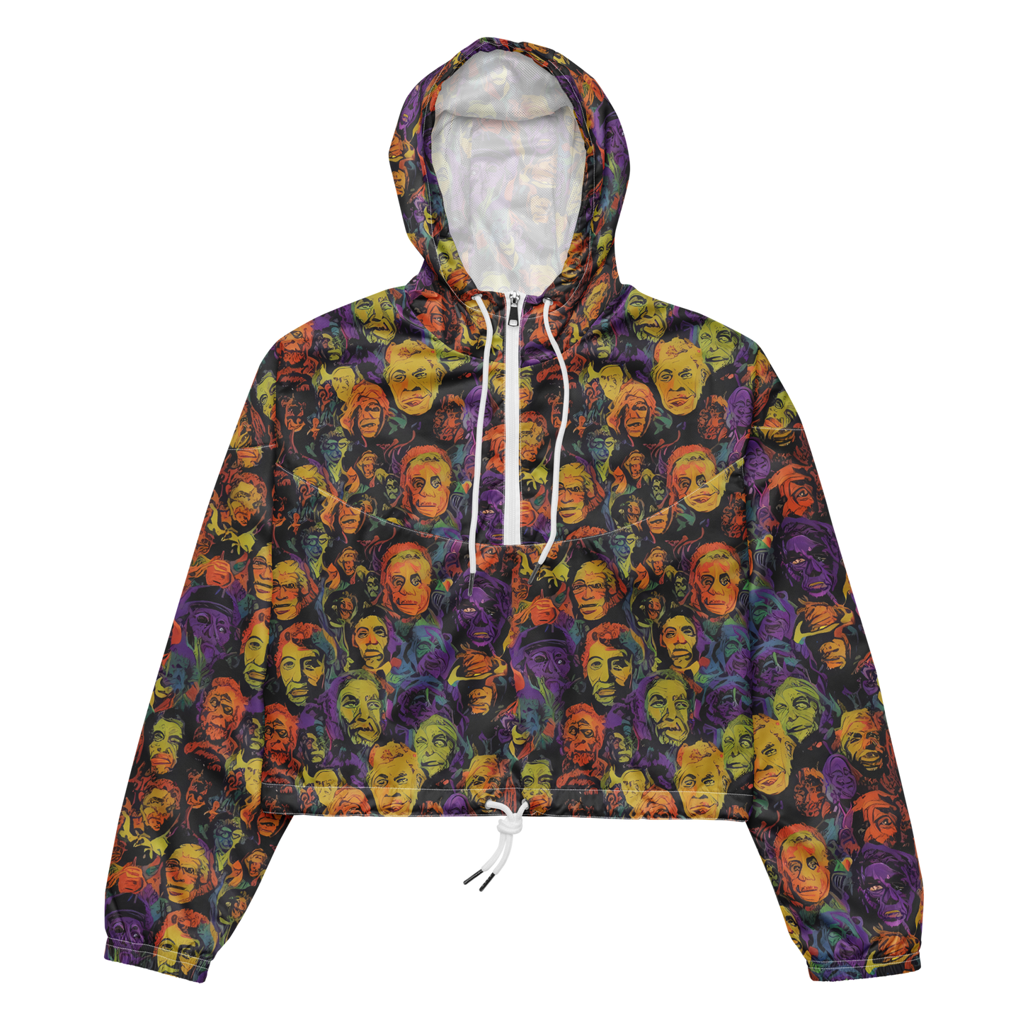Women's Cropped Windbreaker - Kaleidoscopic Spirits