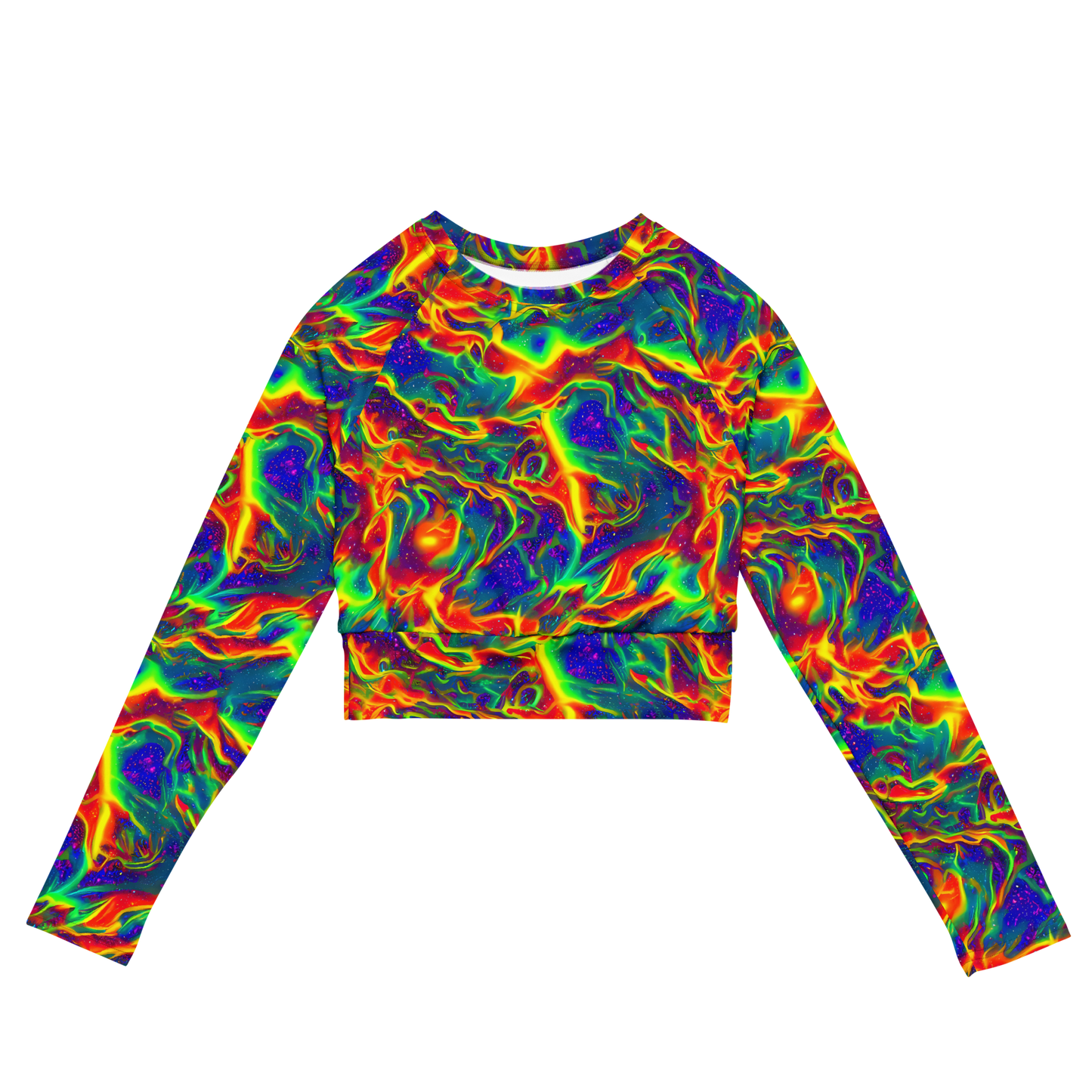 Long Sleeve Crop Top - Nebula Symphony