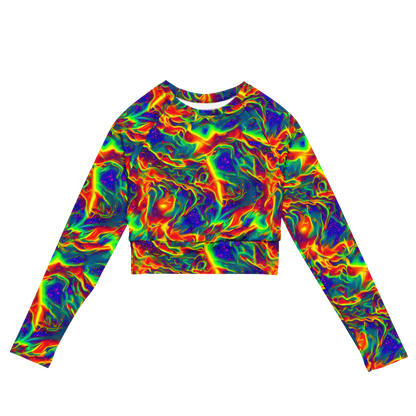 Long Sleeve Crop Top - Nebula Symphony
