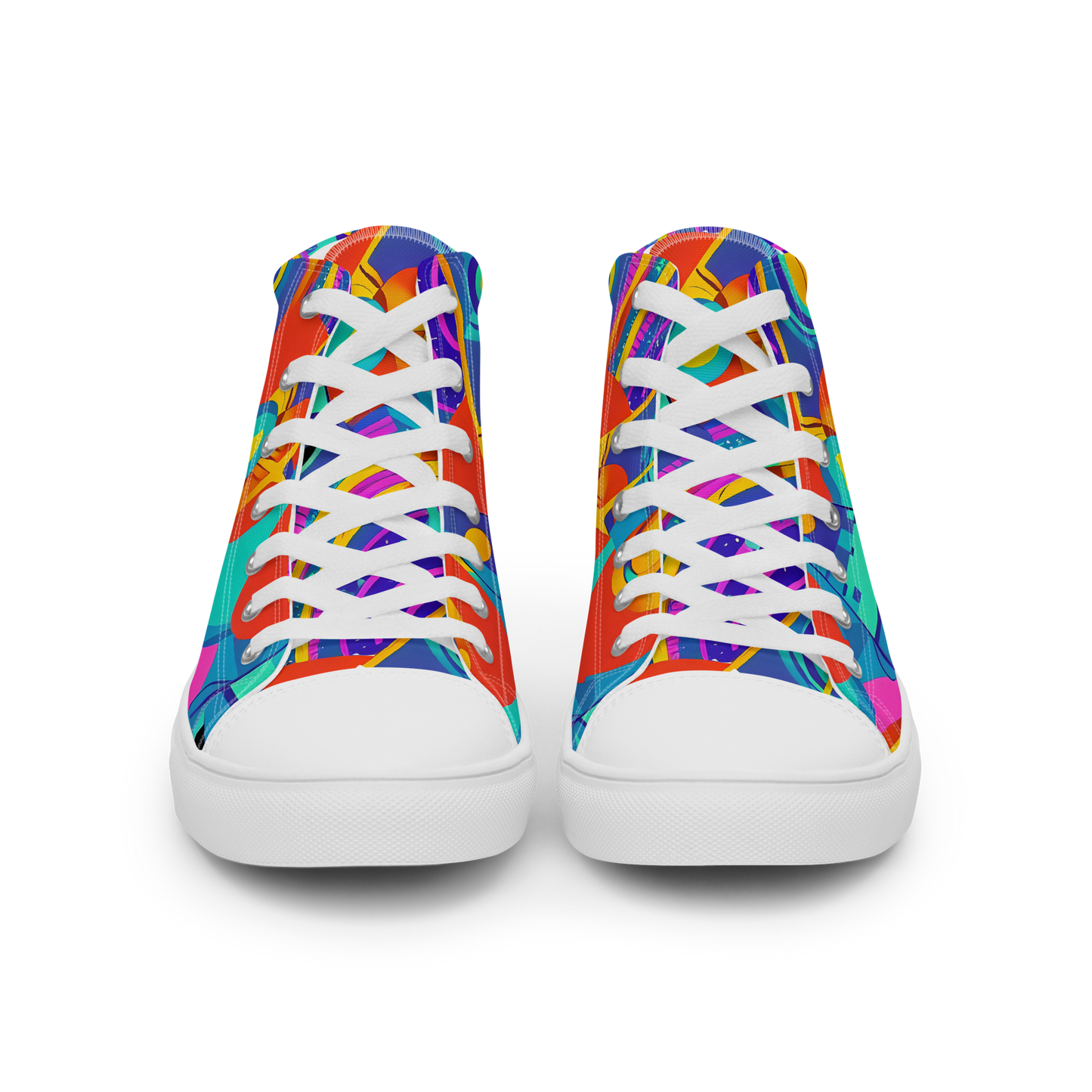 Men's High Top Canvas Shoes - Blast of Color