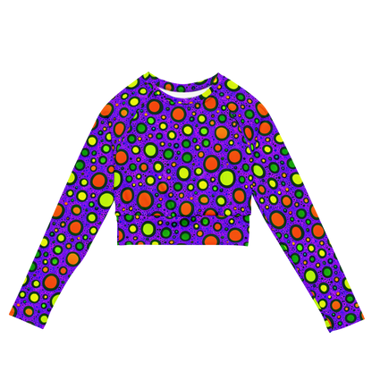 Long Sleeve Crop Top - Luminous Bubbles