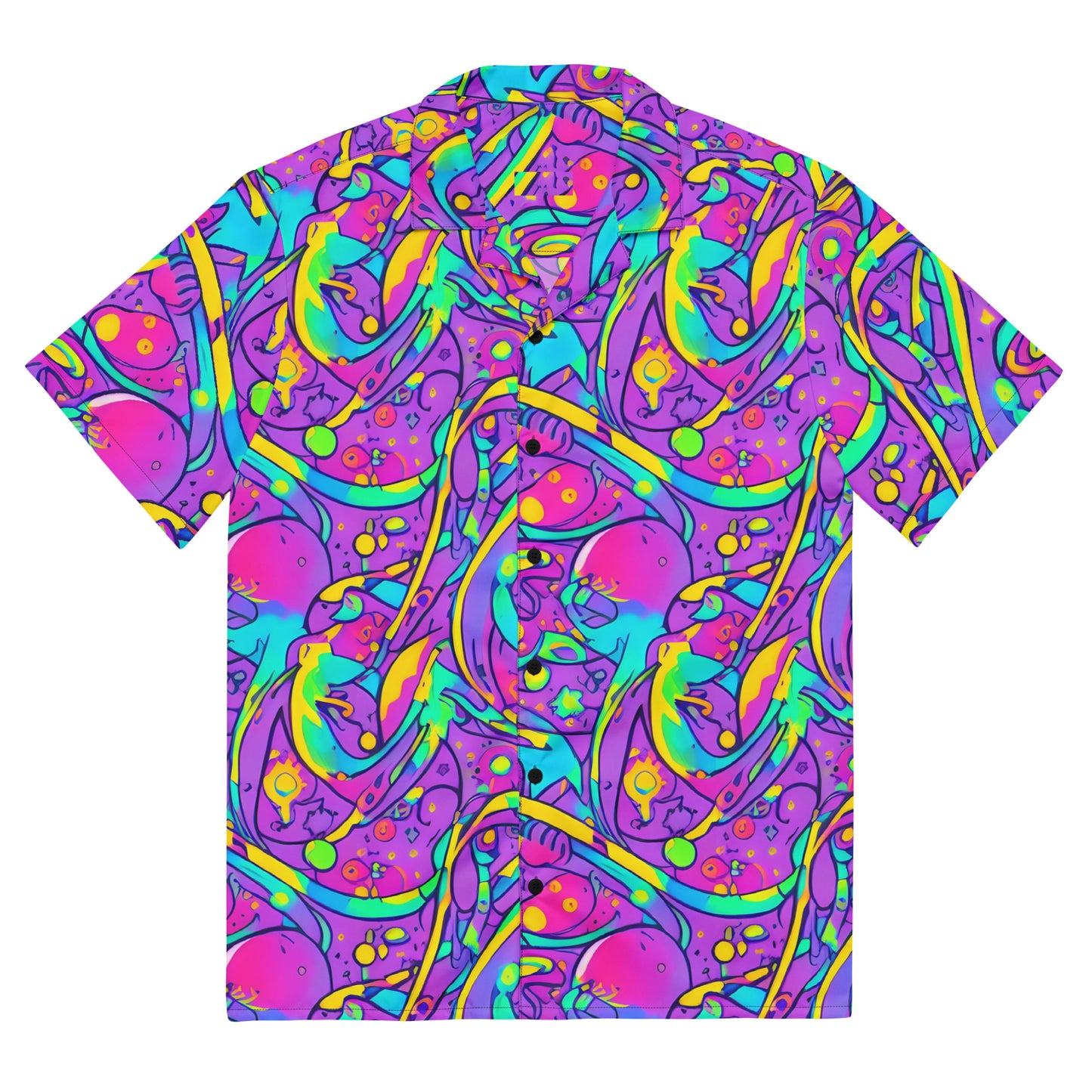 Button Shirt - Neon Galaxy Whirl