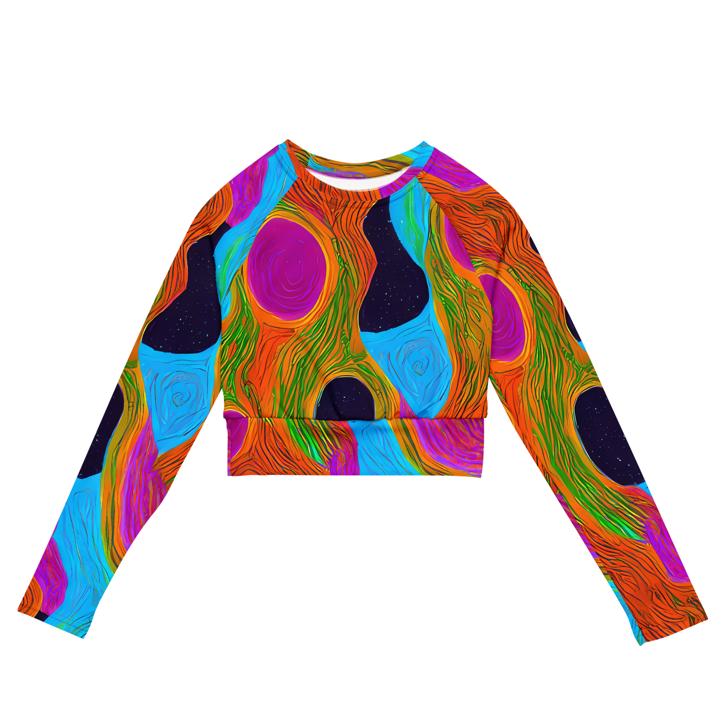 Long Sleeve Crop Top - Galactic Harmony