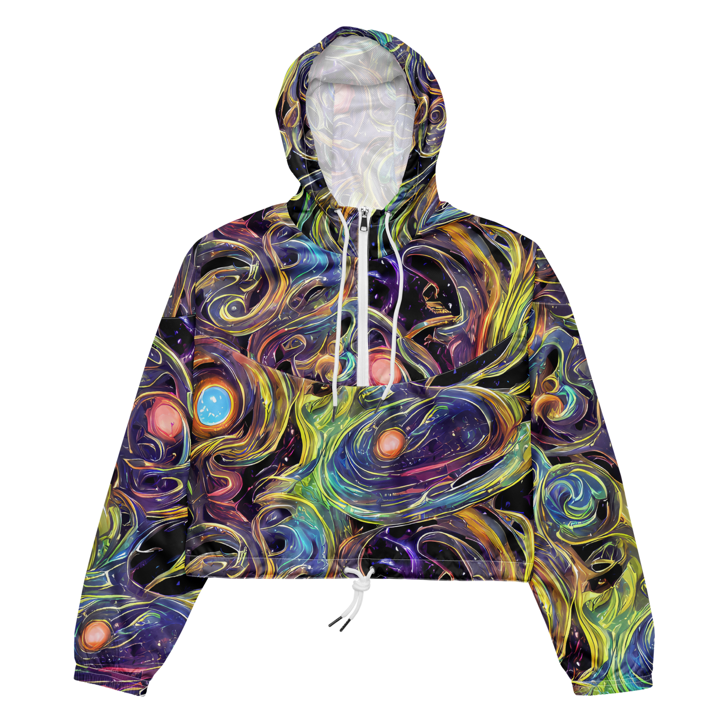 Women's Cropped Windbreaker - Lebacq Swirl