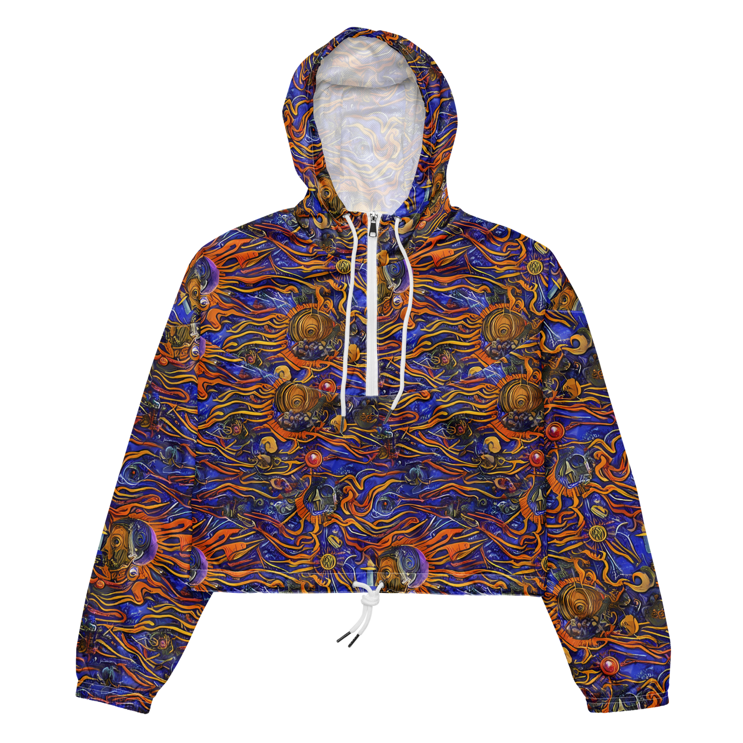 Women's Cropped Windbreaker - Mantegna Swirl