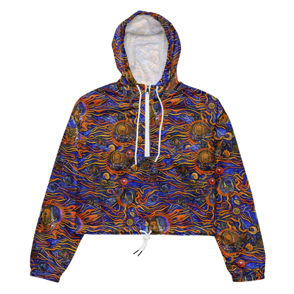 Women's Cropped Windbreaker - Mantegna Swirl