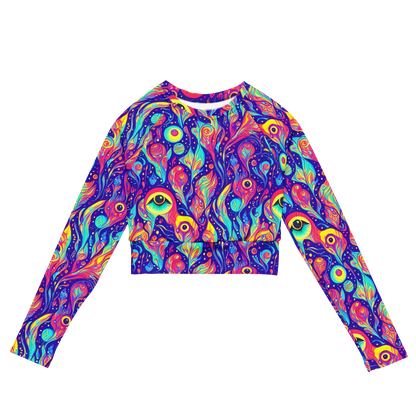 Long Sleeve Crop Top - Mystic Petal Dance
