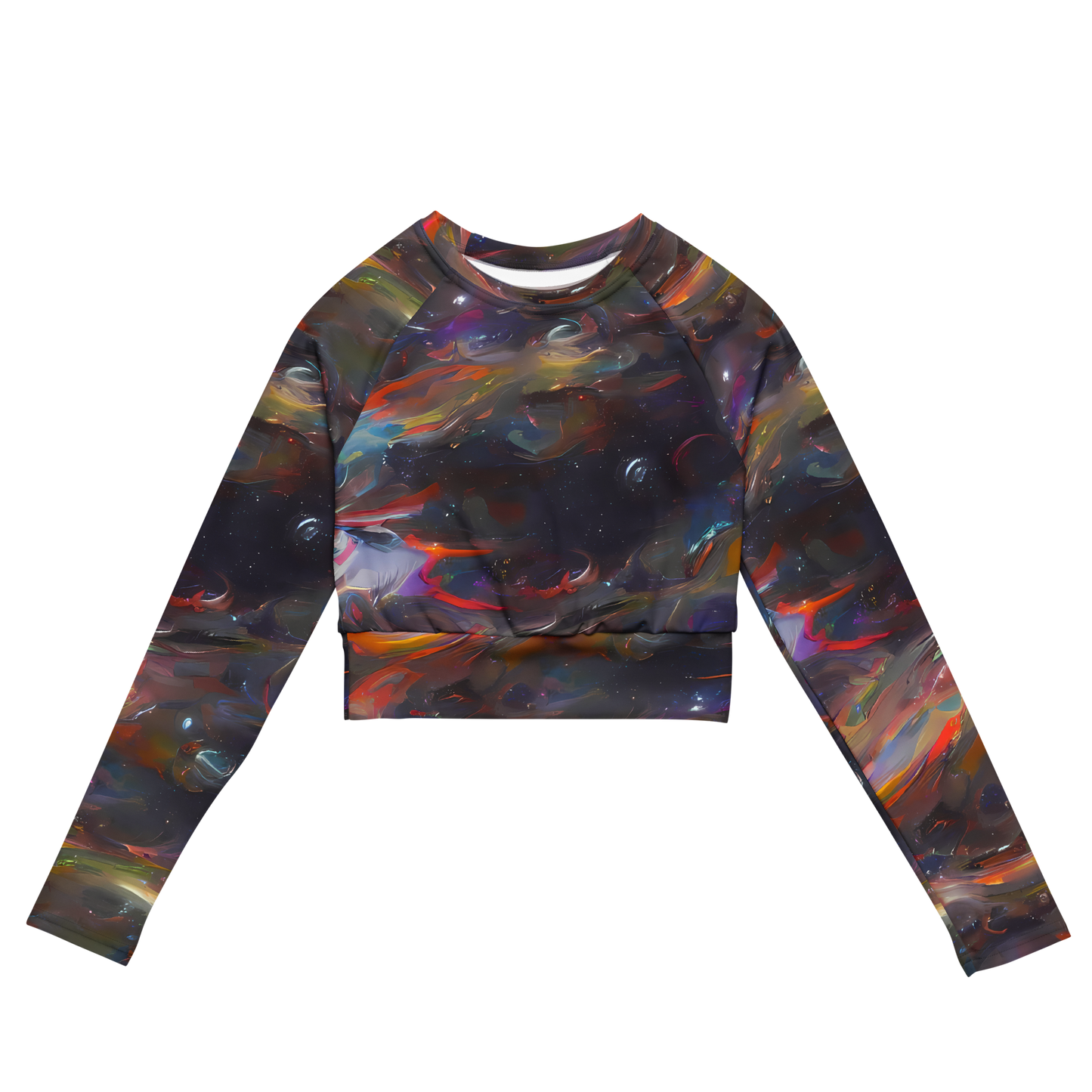 Long Sleeve Crop Top - Chromatic Flux