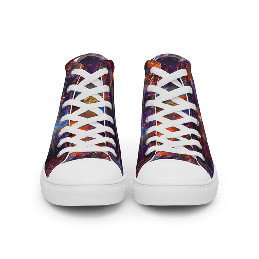 Men's High Top Canvas Shoes - Auroral Ripples