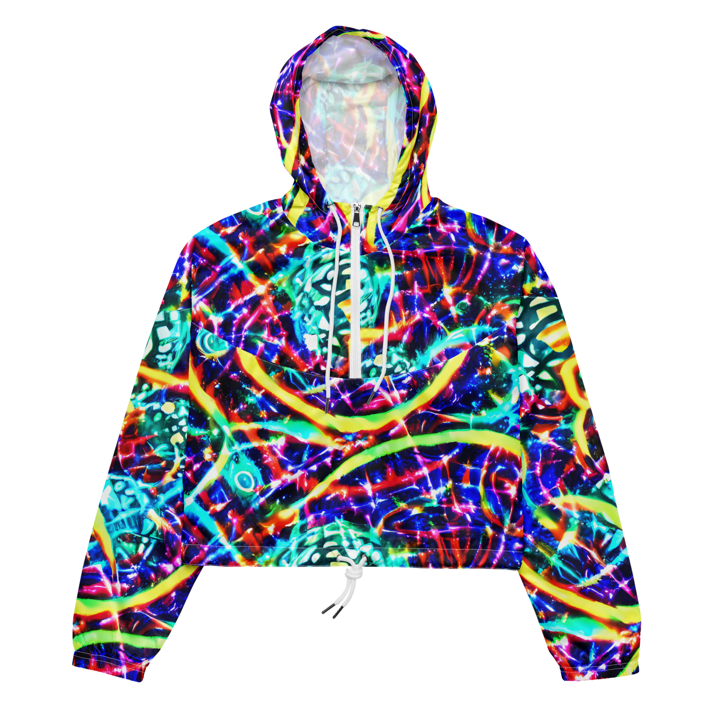 Women's Cropped Windbreaker - Fynesian Galaxy