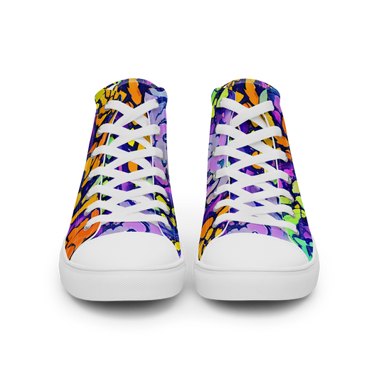 Women's High Top Canvas Shoes - Surreal Waveforms