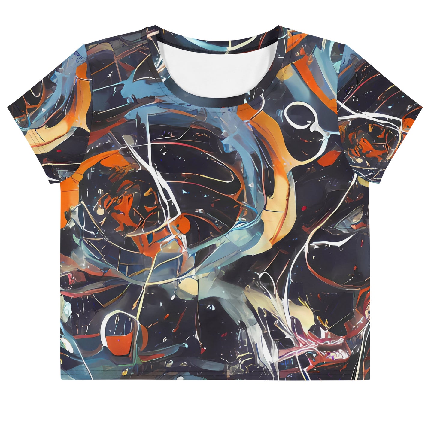 Crop Tee - Neo-Splash Labyrinth