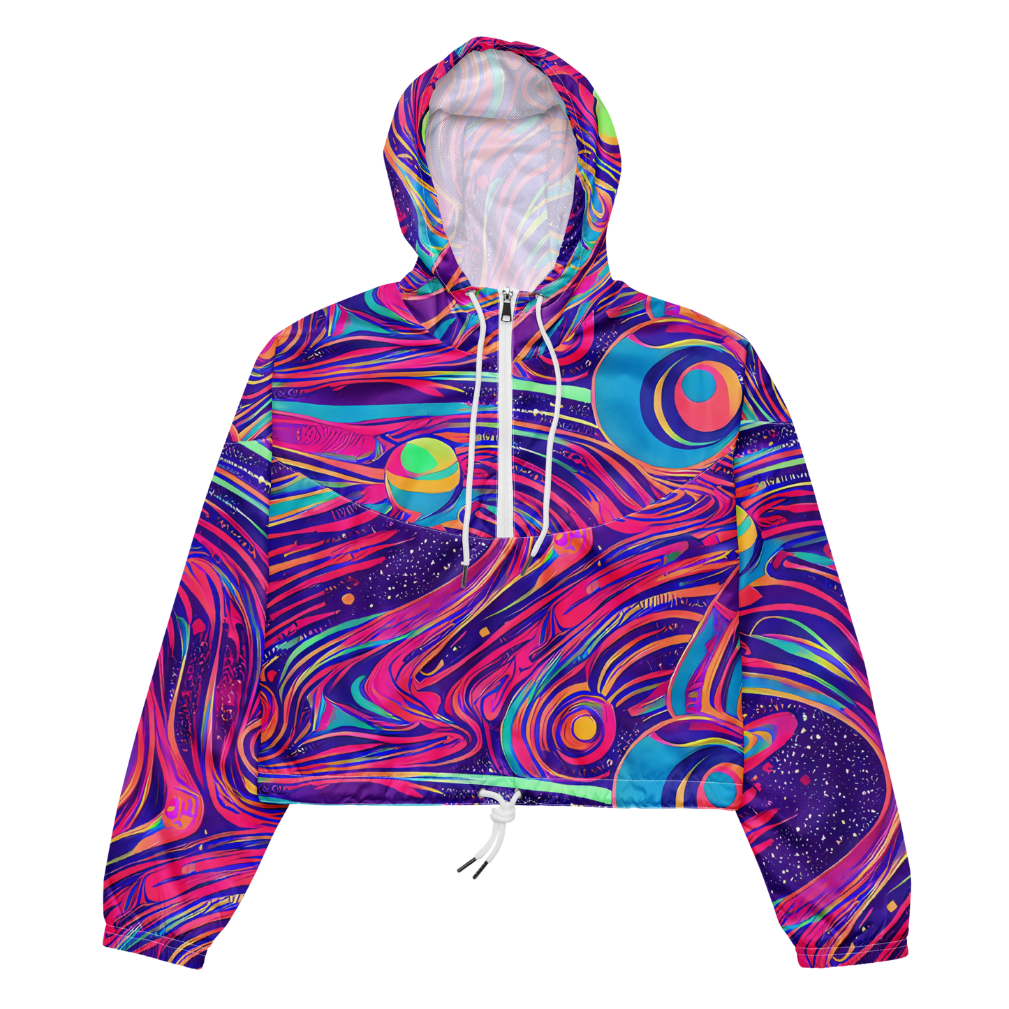 Women's Cropped Windbreaker - Nebula Noodles