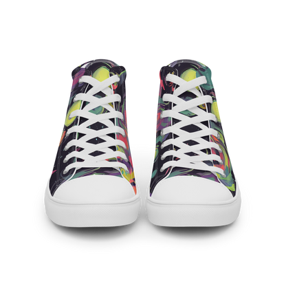 Men's High Top Canvas Shoes - Psychedelic Drift