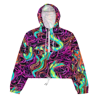 Women's Cropped Windbreaker - Neon Drizzle