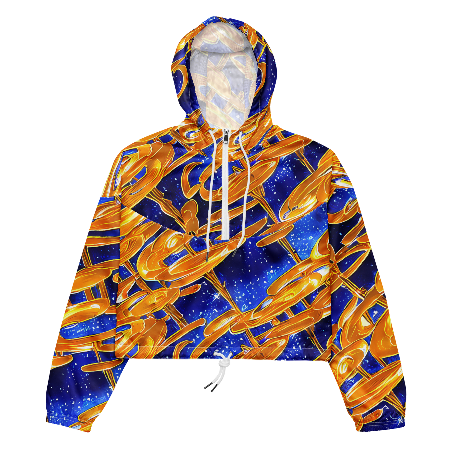 Women's Cropped Windbreaker - Simonet Swirls