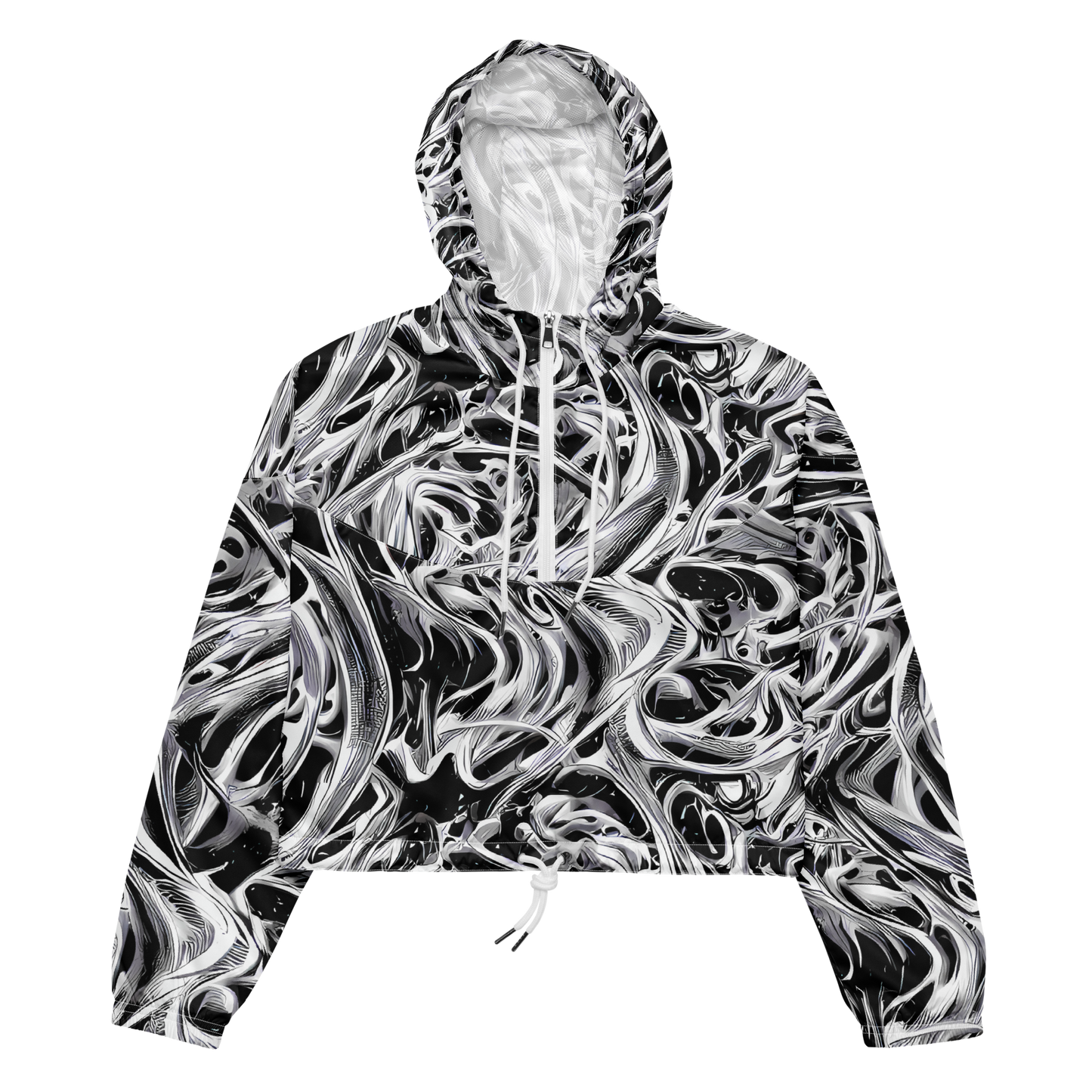 Women's Cropped Windbreaker - Silver Shadows