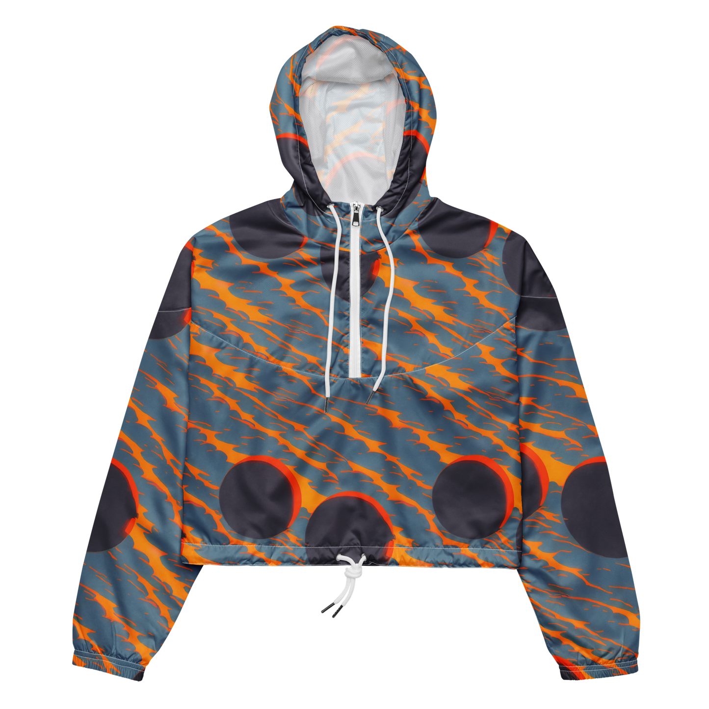 Women's Cropped Windbreaker - Flames of Gravity