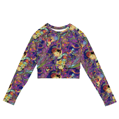 Long Sleeve Crop Top - Spiral of Stardust