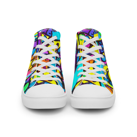 Men's High Top Canvas Shoes - Kaleidoscopic Flow