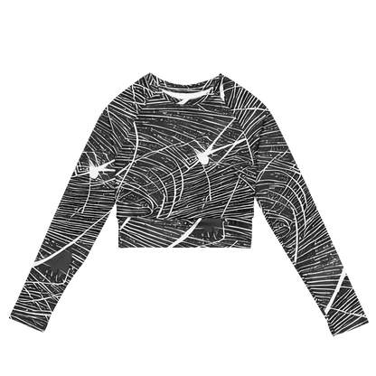 Long Sleeve Crop Top - Silver Echo