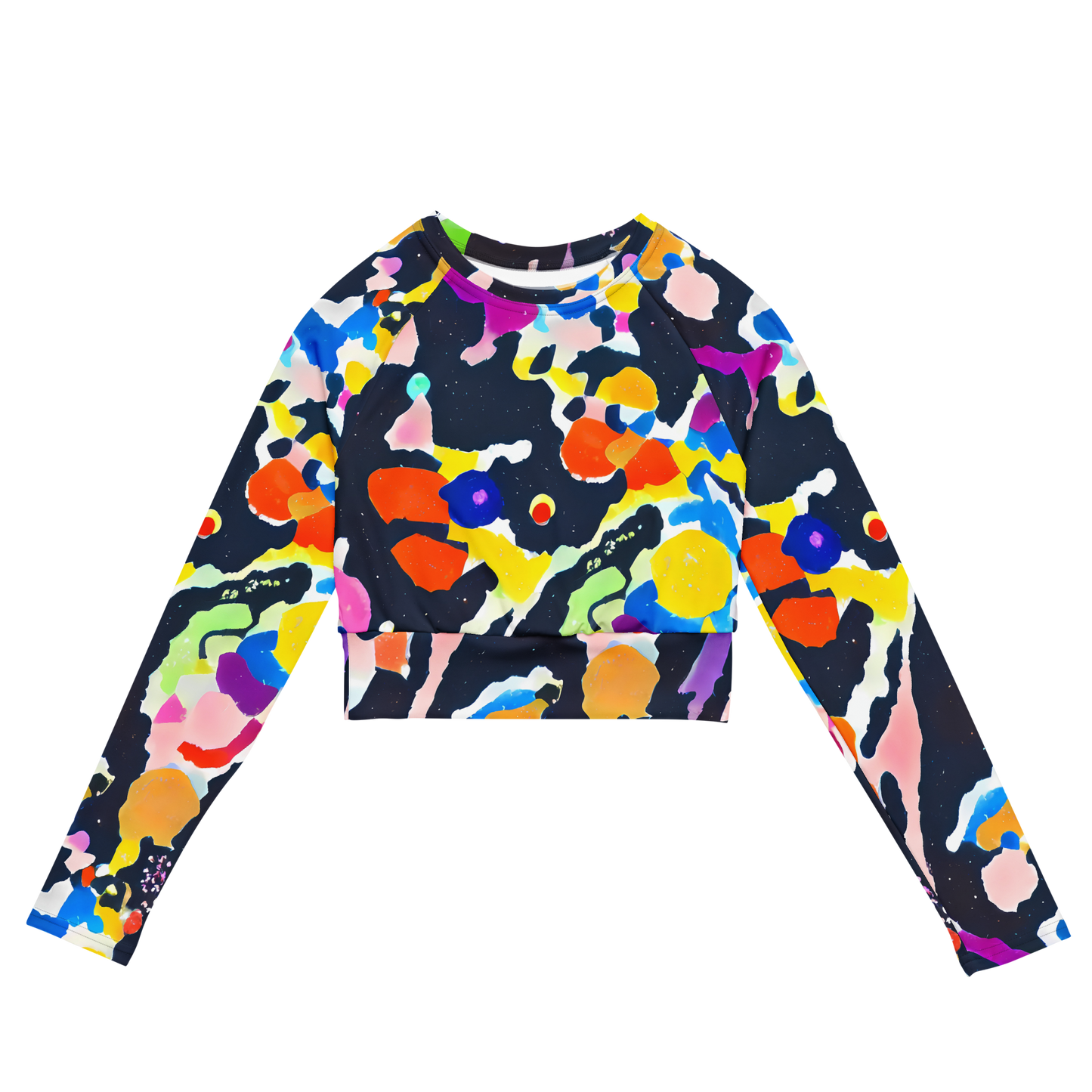 Long Sleeve Crop Top - Kaleido Burst