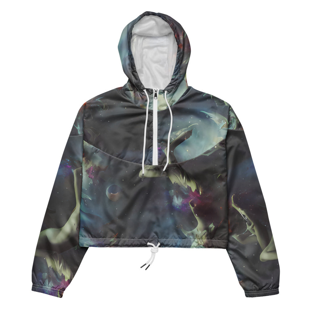 Women's Cropped Windbreaker - Cosmic Dancer