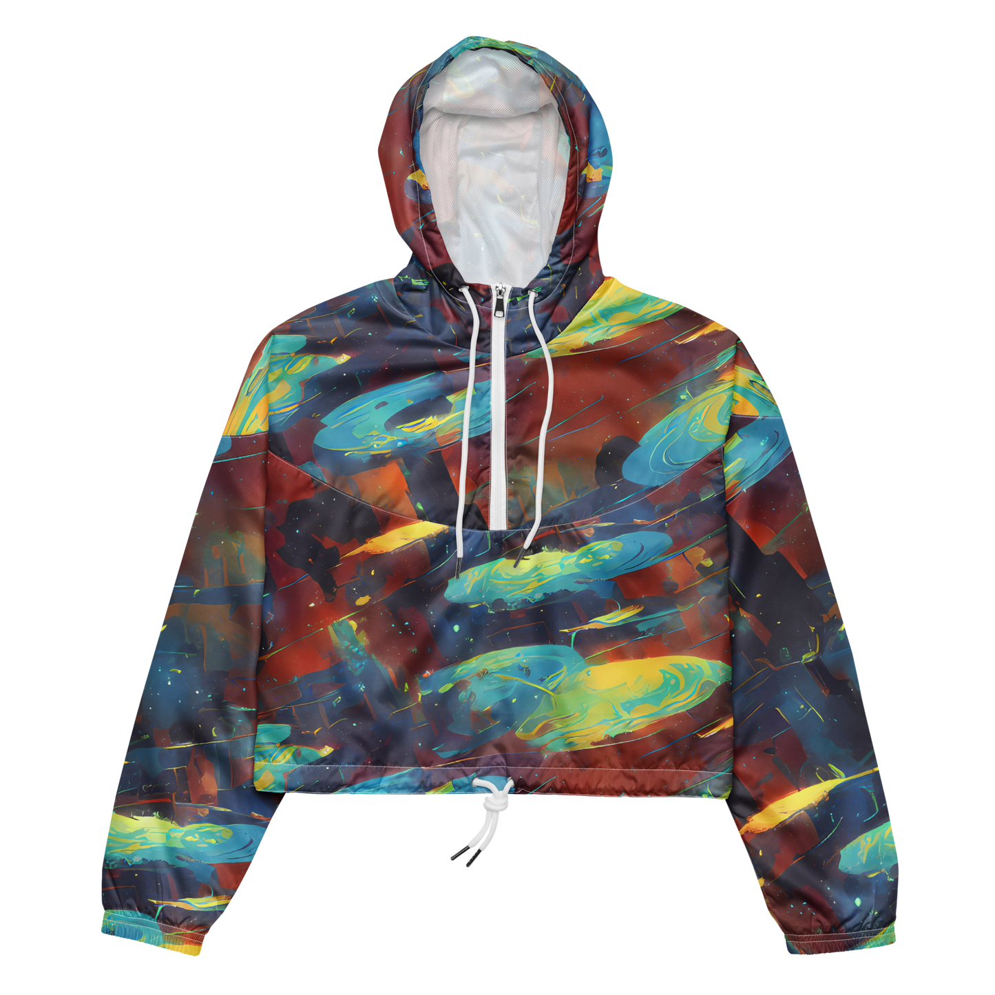 Women's Cropped Windbreaker - Journey Through Infinity