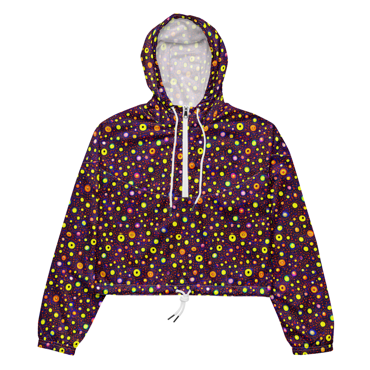 Women's Cropped Windbreaker - Cosmic Dotscape