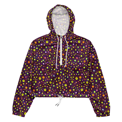 Women's Cropped Windbreaker - Cosmic Dotscape