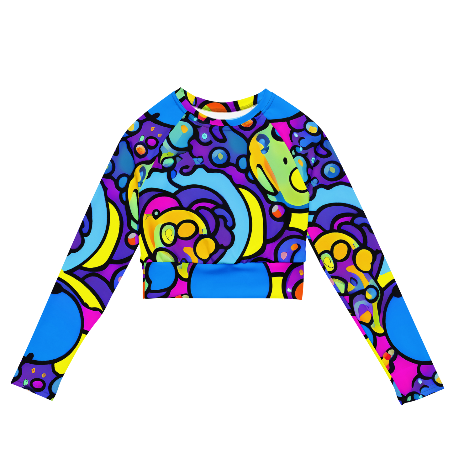 Long Sleeve Crop Top - Radiant Lagoon